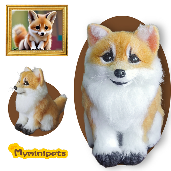 2. Custom Plush Felt Stuffed Fox Animal From Photo