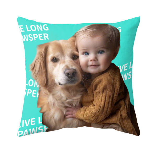 Custom Baby and Pet Square Pillow