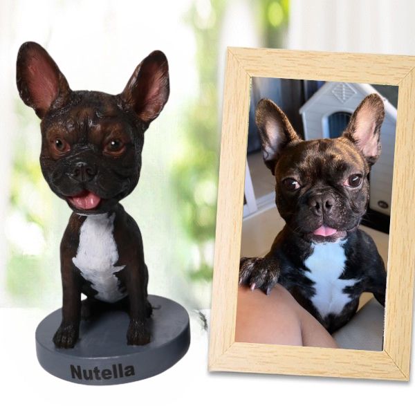Personalized pets wedding cake topper, Custom French Bulldog Bobblehead
