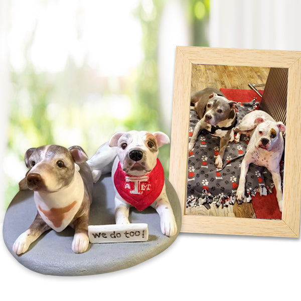 2. Myminipets Custom Dogs Wedding Bobblehead Cake Toppers