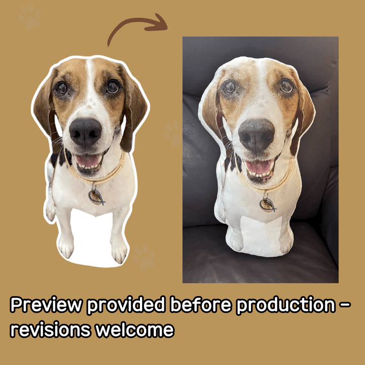 Custom Dog Shaped Pillow From Photo, Preview provided before production - revisions welcome