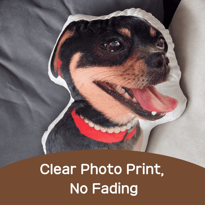 Custom Dog Pillow, Clear Photo Print, No Fading.