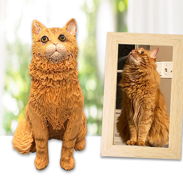 Personalized cat cake topper of a orange cat