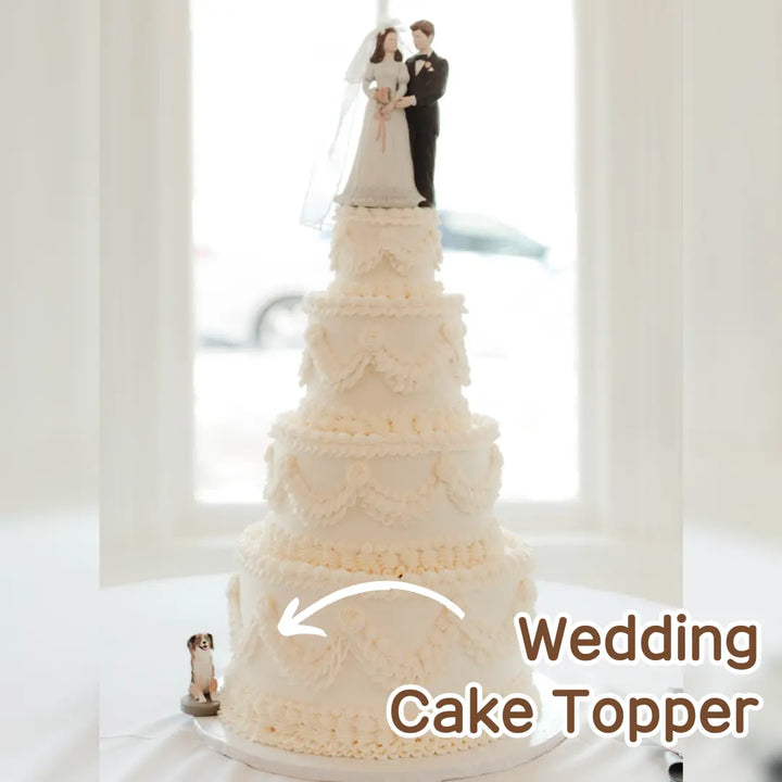 Wedding cake topper with dog