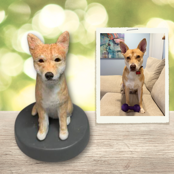 Custom Pet Car Ornament: Pet Clay Figure, Personlaized Gift for Father
