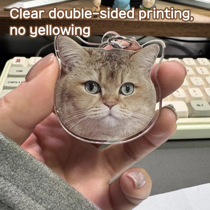Custom cat-shaped keychain