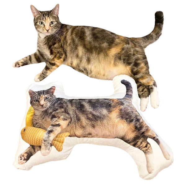 Custom Cat Portrait Shape Pillow, Gift for Pet Lovers - Myminipets