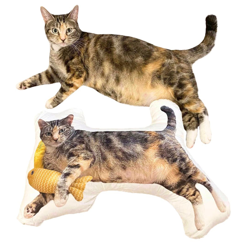 Custom Cat Portrait Shape Pillow: Cozy Memorial
