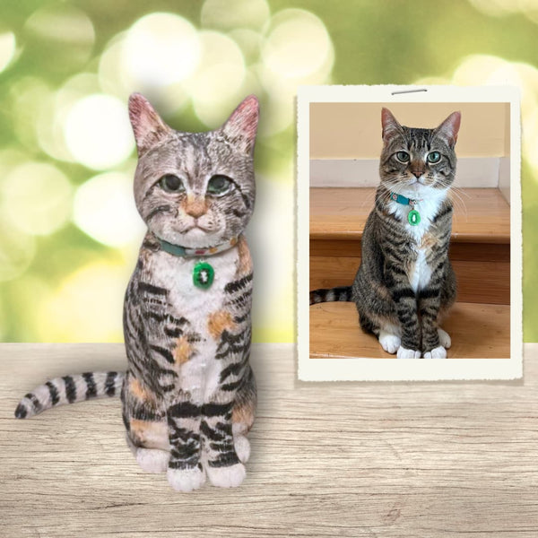 2. Myminipets Custom Cat Bobblehead Figurine Cake Topper