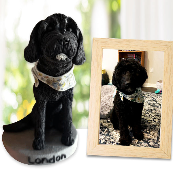 Personalized black dog bbobblehead